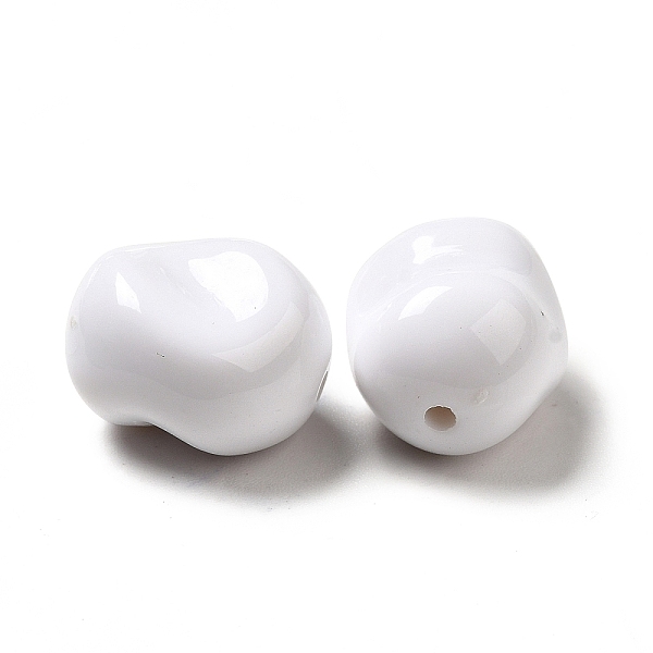 

PandaHall Opaque Acrylic Beads, Nuggets, White, 16x14x11mm, Hole: 1.8mm, about 333pcs/500g Acrylic Nuggets White