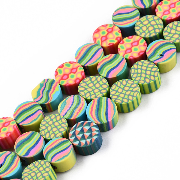 

PandaHall Handmade Polymer Clay Beads Strands, Flat Round, Yellow Green, 8.5~9.5x4.5~5mm, Hole: 1.8mm, about 41pcs/strand, 13.98 inch...