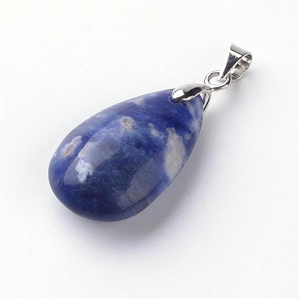 

PandaHall Natural Sodalite Pendants, with Brass Findings, teardrop, 24~25x15~16x8~10mm, Hole: 5x4mm Sodalite Teardrop