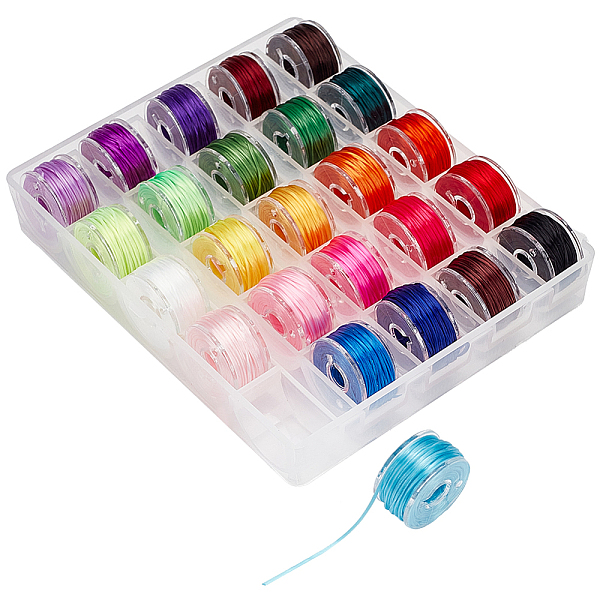 

PandaHall PH 25 Colors Flat Stretch Crystal Thread, 1mm Stretch Beading Thread, Elastic Bracelet Cord Crystal Stretch Polyester Thread for..., Multicolor