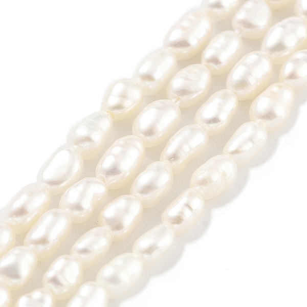

PandaHall Natural Cultured Freshwater Pearl Beads Strands, Rice, Grade 3A+, Snow, 2.8~3.2mm, Hole: 0.3mm, about 31pcs/strand, 6.69''~6.89''..., White