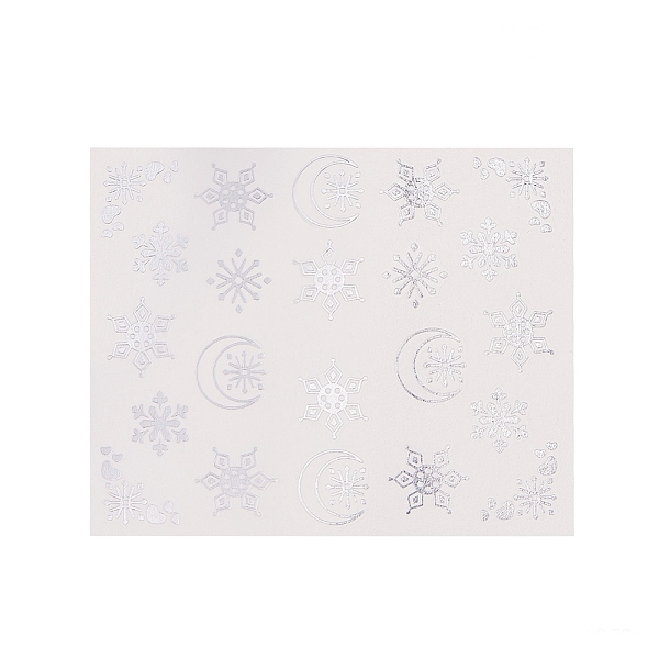 

PandaHall Nail Art Stickers, Self-adhesive, For Nail Tips Decorations, Christmas Theme, Silver, 6.3x5.2cm Paper Snowflake Silver