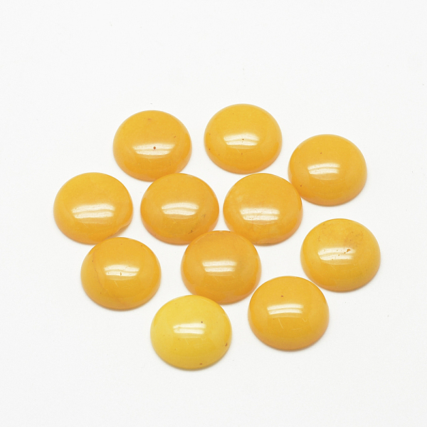 

PandaHall Natural White Jade Cabochons, Dyed, Half Round/Dome, Gold, 8x4mm White Jade Half Round Gold