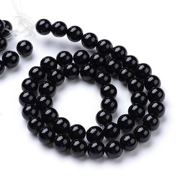 

PandaHall Natural Black Onyx Round Bead Strands, Dyed, 4~4.5mm, Hole: 1mm, about 96pcs/strand, 15.5 inch Black Onyx Round