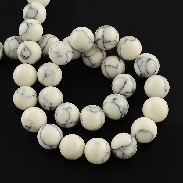 

PandaHall Synthetical Turquoise Gemstone Round Bead Strands, Dyed, White, 12mm, Hole: 1.5mm, about 32pcs/strand, 14.96~15.16 inch(38~38.5cm)...