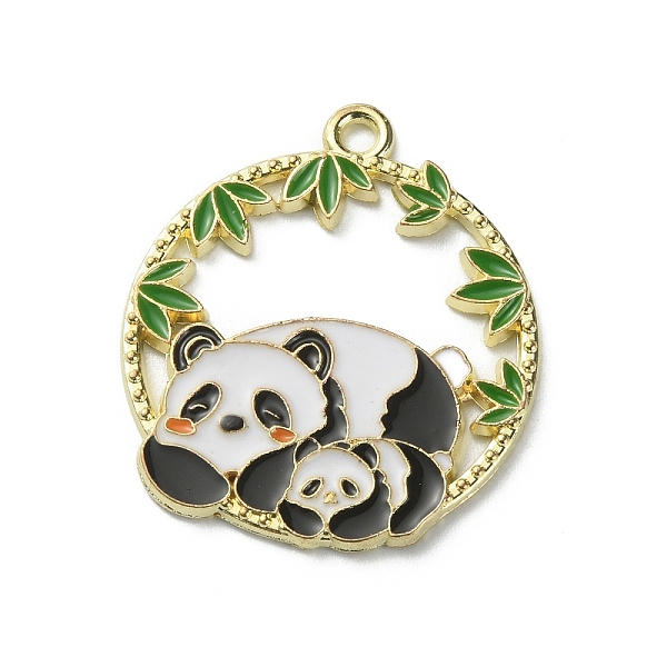 

PandaHall Alloy Enamel Pendants, Flat Round, Light Gold, Panda Pattern, 28x24.5x1.5mm, Hole: 1.8mm Alloy+Enamel Panda