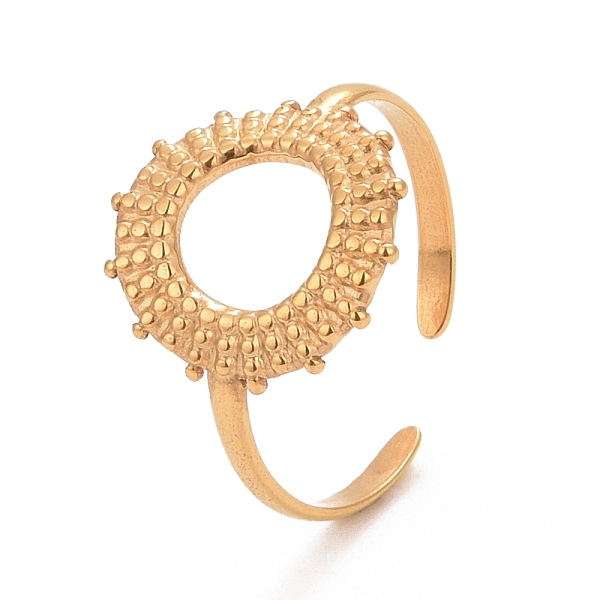 

PandaHall Ion Plating(IP) 304 Stainless Steel Donut Open Cuff Ring for Women, Golden, US Size 7 3/4(17.9mm) 304 Stainless Steel