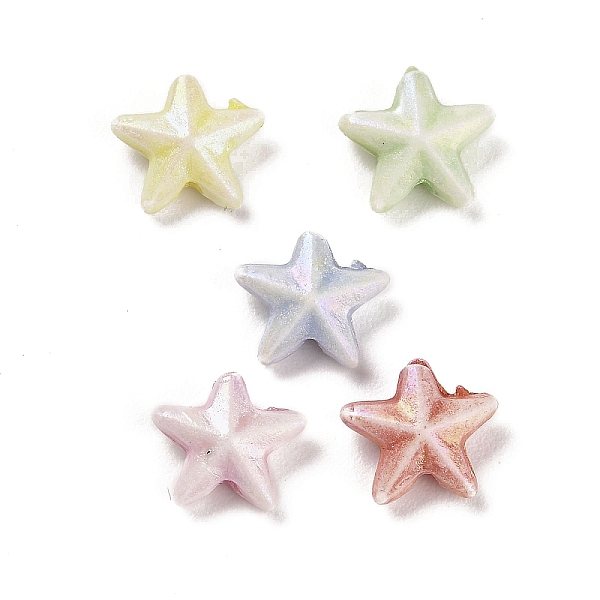 

PandaHall Plastics Beads, Craft Beads, Mixed Color, Starfish, 10.5x5mm, Hole: 1.6mm, about 2000pcs/500g Plastic Starfish Multicolor