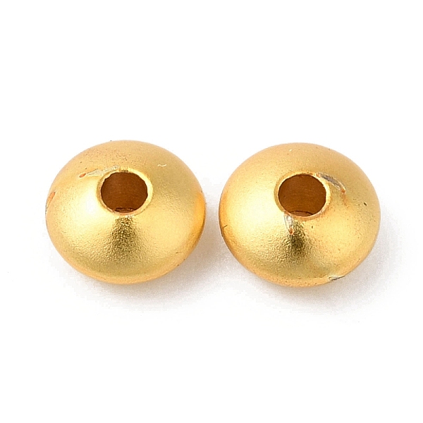 

PandaHall Brass Beads, Cadmium Free & Lead Free, Rondelle, Long-Lasting Plated, Matte Gold Color, 6x3mm, Hole: 2mm Brass Rondelle