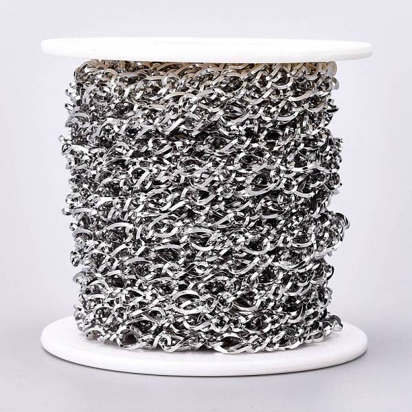 

PandaHall 304 Stainless Steel Figaro Chains, Figure 8 Chains, Unwelded, with Spool, Stainless Steel Color, 0.8mm, Link: 7x4.5x0.8mm and...