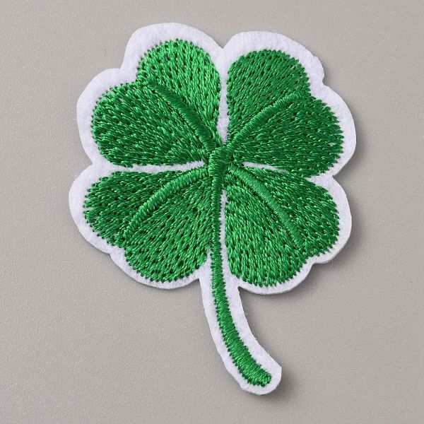 

PandaHall Non-Woven Fabrics Computerized Embroidery Cloth Iron on/Sew on Patches, Costume Accessories, Clover, Green, 47.5x36x1.5mm Cloth...