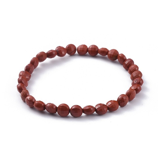 

PandaHall Natural Red Jasper Stretch Bracelets, Flat Round, 2-3/8 inch(5.9cm) Red Jasper
