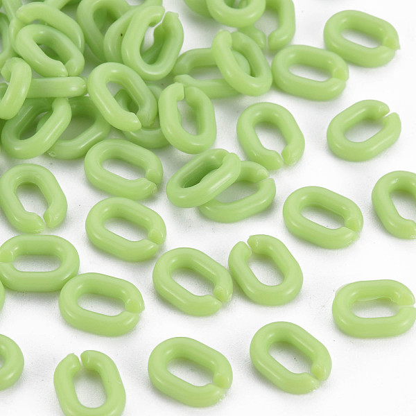 

PandaHall Opaque Acrylic Linking Rings, Quick Link Connectors, For Jewelry Chains Making, Oval, Light Green, 10x7.5x2.5mm, Hole: 3x5.5mm...