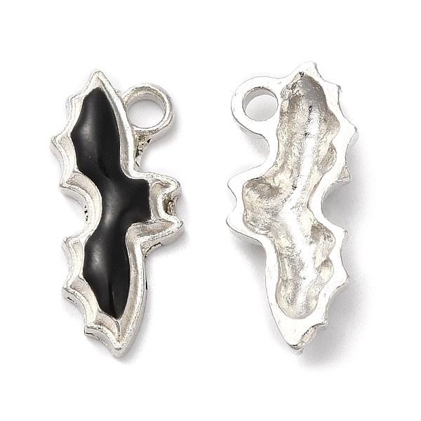 

PandaHall Alloy Enamel Pendants, Platinum, Bat Charm, Black, 19.5x8.5x3.5mm, Hole: 2.2mm Alloy+Enamel Bat Black