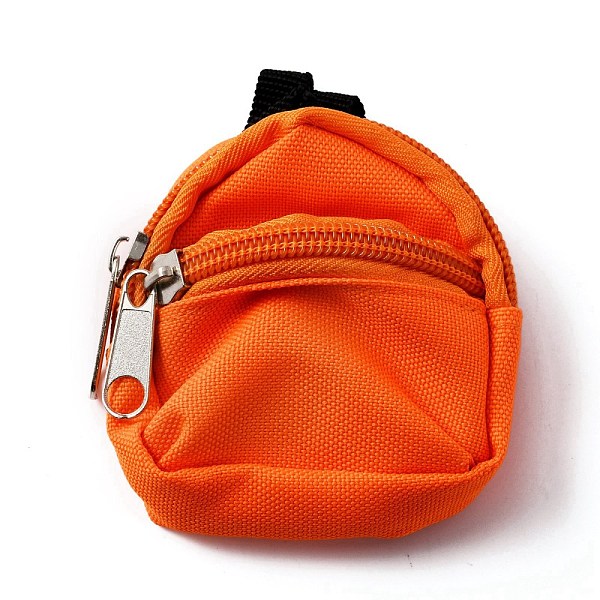 

PandaHall Mini Cloth Doll Backpack, with Zipper, for Doll Girls Accessory Bag, Orange Red, 75~80x80x7~8mm Cloth Bag