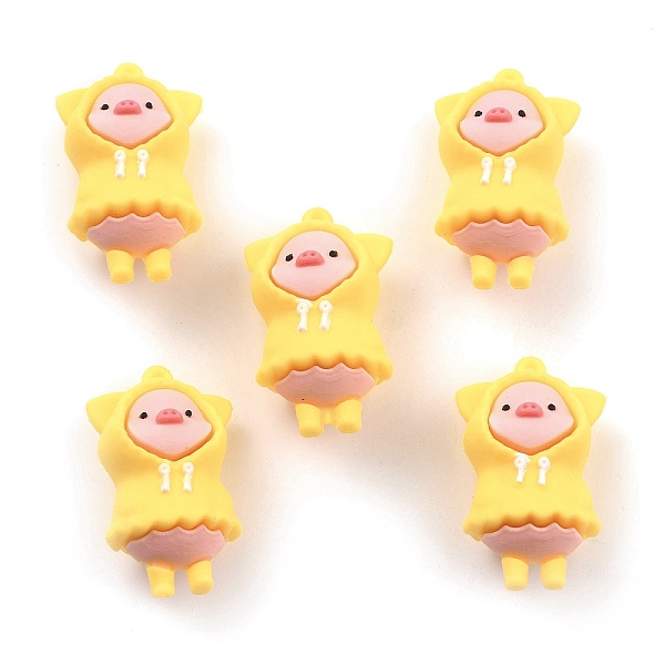 

PandaHall PVC Pendants, for DIY Keychain Making, Pig with Raincoats, Yellow, 46x28x26mm, Hole: 2.5mm PVC Pig Yellow