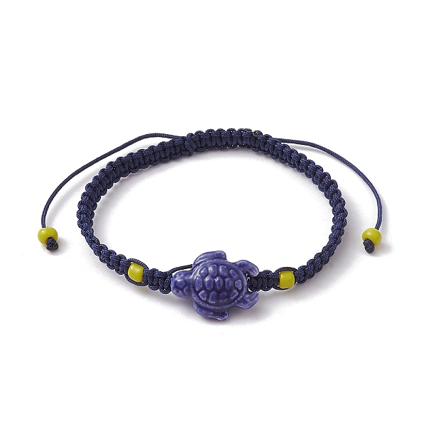 

PandaHall Porcelain Tortoise Braided Bead Bracelets, Nylon Adjustable Bracelet, Dark Slate Blue, Inner Diameter: 2~2-7/8 inch(5~7.3cm)...