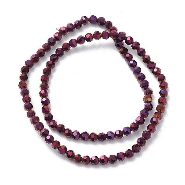

PandaHall Electroplate Glass Beads Strands, Faceted, Rondelle, Purple, 4x4mm, Hole: 0.9mm, about 95pcs/strand, 14.41''(36.6cm) Glass...