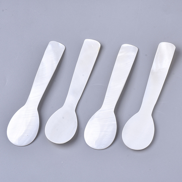 

PandaHall Natural Freshwater Shell Spoons, Mother of Pearl Caviar Spoons, Seashell Color, 91x23x3mm Shell