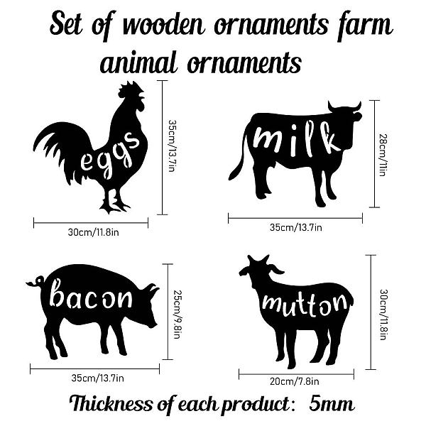 

PandaHall 4 Pcs Animal Wall Art, Wooden Cow Pig Sheep and Rooster Art Wall Decor Black Hollow Farmhouse Animal Wall Signs Wooden Hanging...