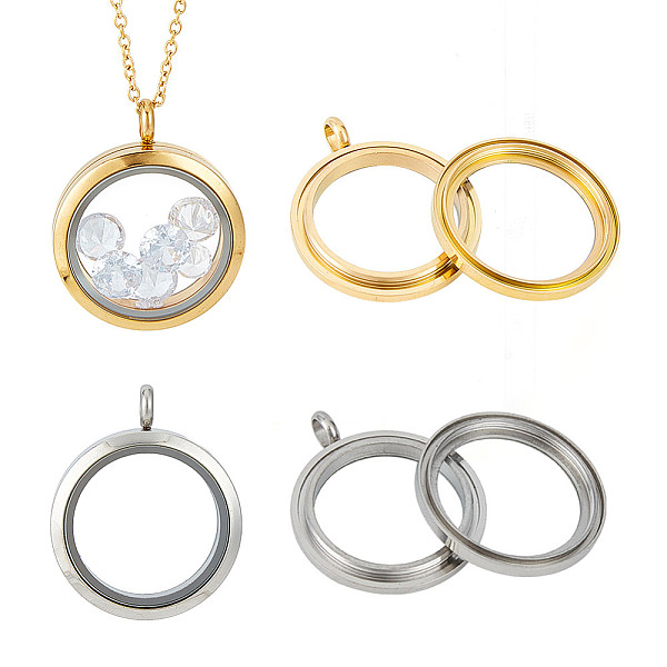 

PandaHall DELORIGIN DIY Blank Dome 304 Stainless Steel Locket Pendant Necklace Making Kit, Golden & Stainless Steel Color, 17.7 inch(45cm)...