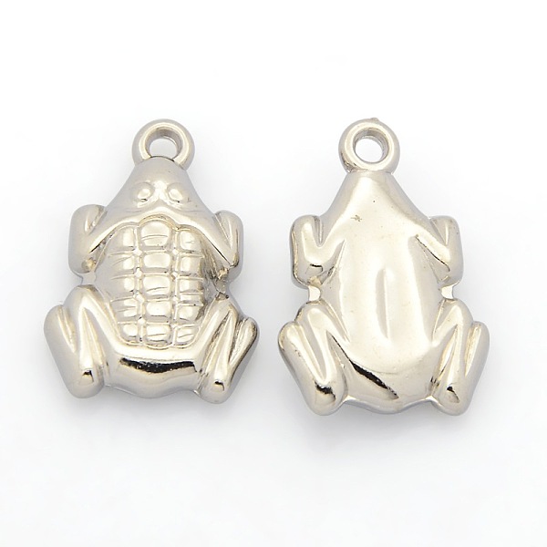 

PandaHall CCB Plastic Pendants, Frog, Platinum, 24x17x5mm, Hole: 2mm Plastic Frog