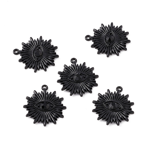 

PandaHall Halloween Alloy Pendants, with Black Resin, Evil Eye, Electrophoresis Black, 27.5x25x4.5mm, Hole: 1.6mm Alloy+Resin Evil Eye Black