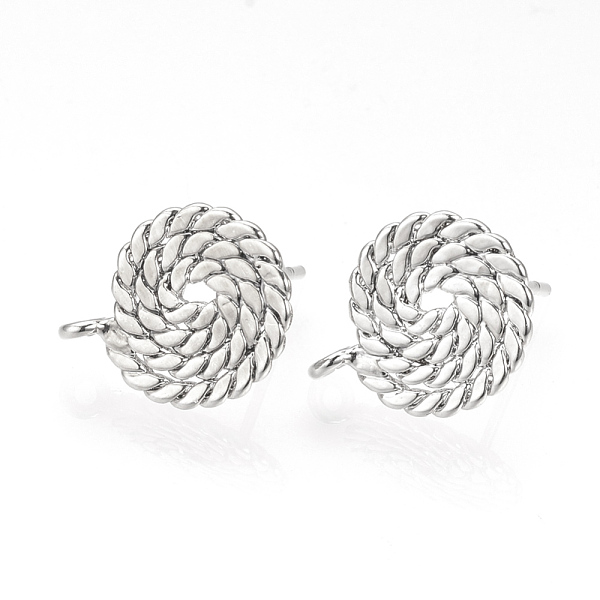 

PandaHall Brass Stud Earring Findings, with Loop, Nickel Free, Real Platinum Plated, Flat Round, 15x12mm, Hole: 1.5mm, Pin: 0.8mm Brass Flat...