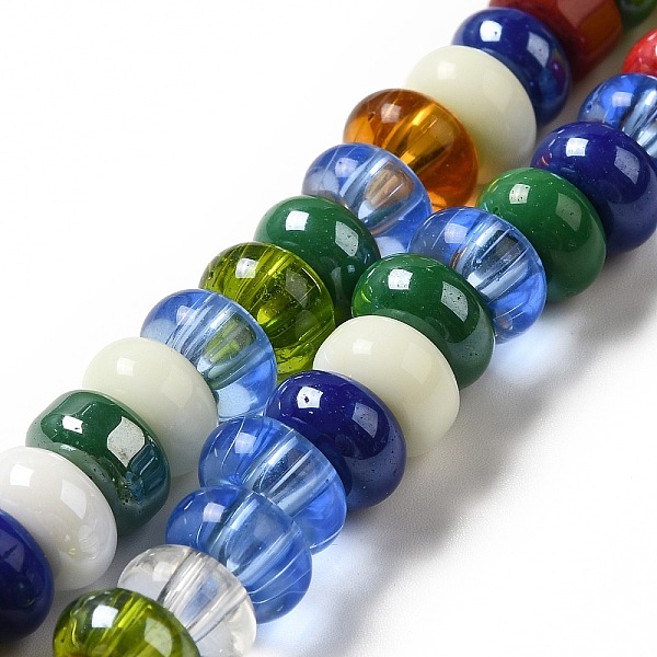 

PandaHall Handmade Lampwork Beads Strands, Rondelle, Colorful, 9~10x4.5~5mm, Hole: 2.5~3mm, about 68~71pcs/strand, 14.17~16.14 inch(36~41cm)...