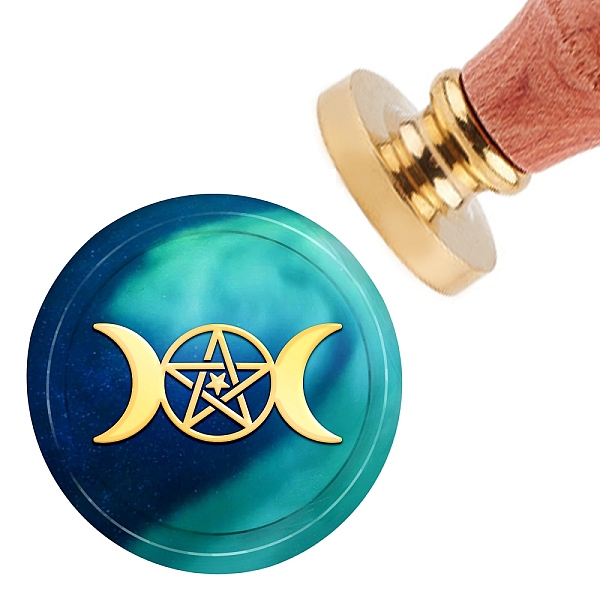 

PandaHall Brass Wax Seal Stamp with Handle, for DIY Scrapbooking, Moon Pattern, 3.5x1.18 inch(8.9x3cm) Brass Moon