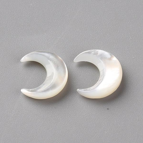 

PandaHall Natural White Shell Beads, No Hole/Undrilled, Moon, 10x8x2mm White Shell Moon White