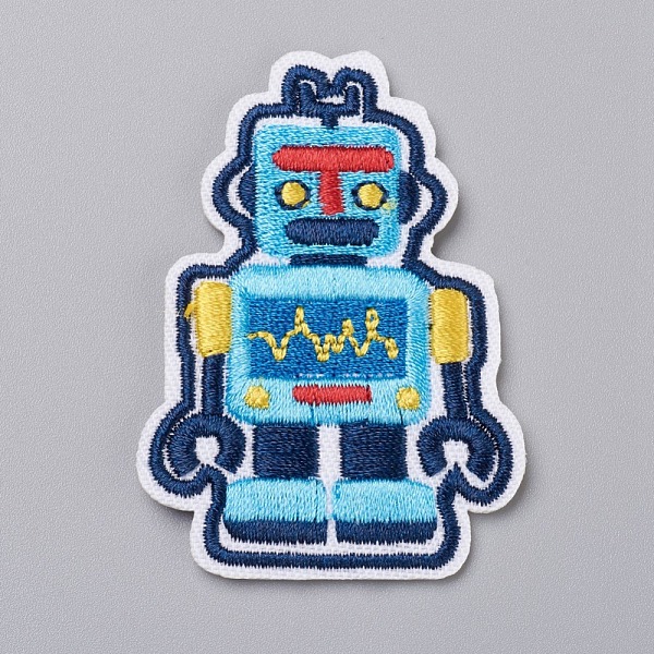 PandaHall Computerized Embroidery Cloth Iron on/Sew on Patches, Costume Accessories, Appliques, for Backpacks, Clothes, Robot, Colorful...