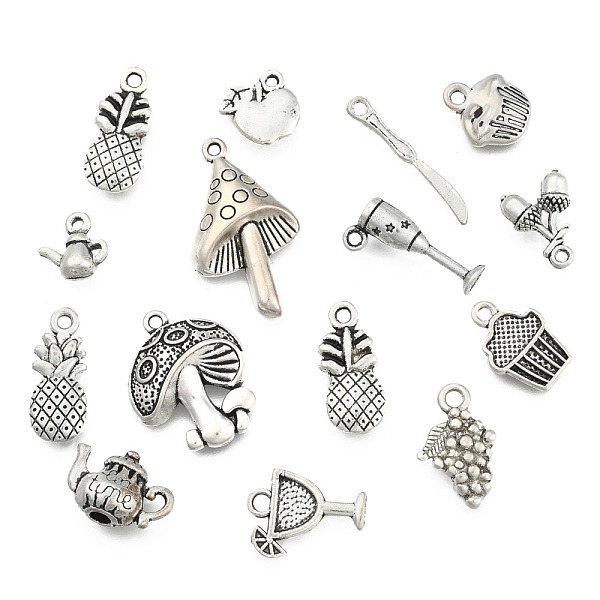 

PandaHall Mixed Tibetan Style Alloy Pendants, Ultimate Food & Tableware Charm Collection, Cadmium Free & Lead Free, Antique Silver...