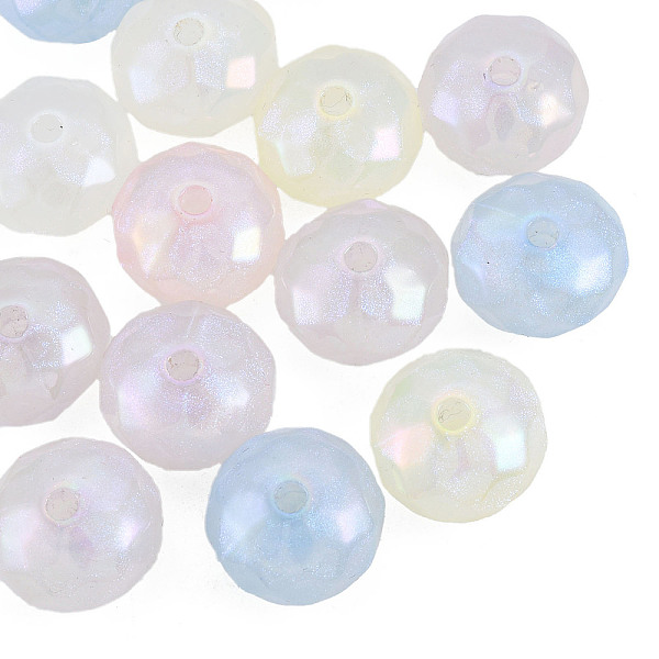 

PandaHall Rainbow Iridescent Plating Acrylic Beads, Glitter Beads, Abacus, Mixed Color, 14x9mm, Hole: 2mm Acrylic Rondelle Multicolor