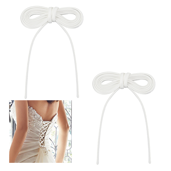 

PandaHall 2M Flat Satin Ribbons, for Webbing Dress Zipper Replacements, White, 5mm, about 2.19 Yards(2m)/Bundle Polyester None White