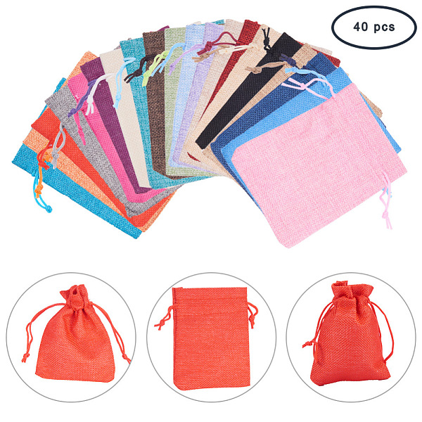 Burlap Packing Pouches Drawstring Bags