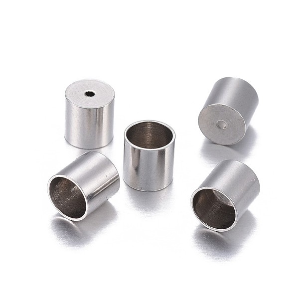 

PandaHall 201 Stainless Steel Cord Ends, End Caps, Column, Stainless Steel Color, 6x6mm, Hole: 0.8mm, Inner Diameter: 5.3mm 201 Stainless...