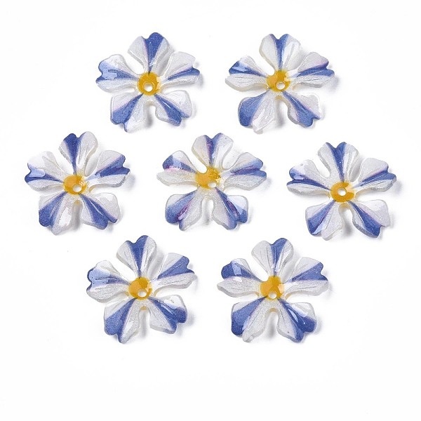 

PandaHall Plastic Beads, Flower, Slate Blue, 19~19.5x20~21x3mm, Hole: 1.2mm Plastic Flower