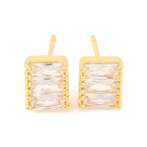 Boucles d'oreilles en laiton plaqué micro pavé de zircone cubique pour femmes