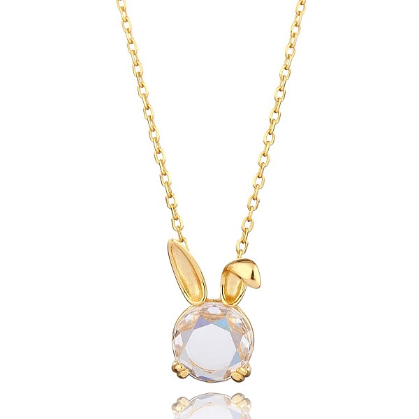

PandaHall Clear Cubic Zirconia Bunny Pendant Necklace, 925 Sterling Silver 2023 New Rabbit Year Jewelry for Women, Golden, 15.75 inch(40cm)...