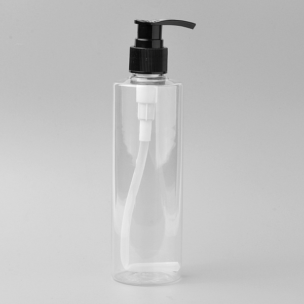 PandaHall Plastic Pump Press Bottles, Refillable Bottle, for Cosmetics, Essential Oil Emulsion, Clear, 18.8cm, Bottle: 16.2x5cm, Capacity...
