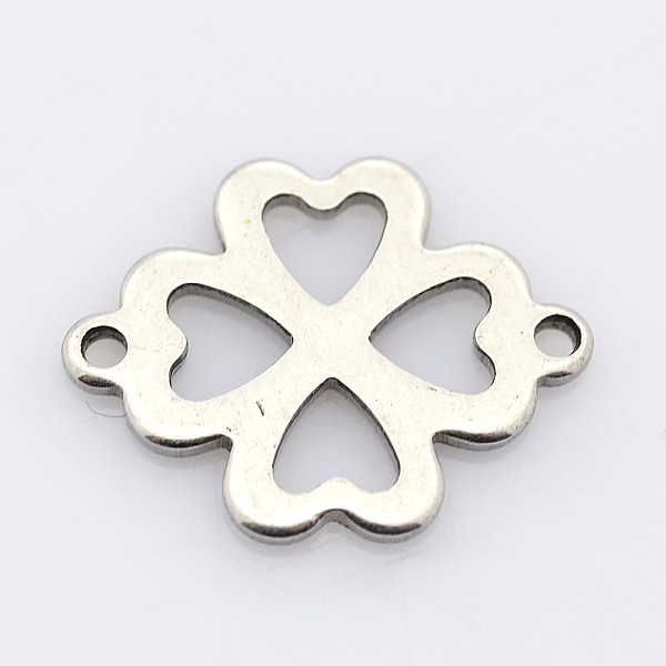

PandaHall 201 Stainless Steel Slice Links connectors, Four-Leaf Clover, Stainless Steel Color, 16.5x21x1mm, Hole: 1mm 201 Stainless Steel...
