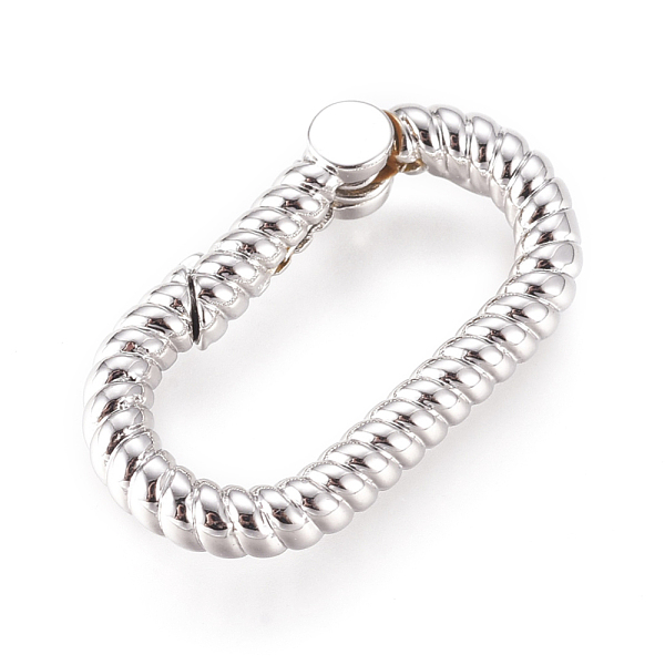 

PandaHall Brass Spring Gate Rings, Oval, Platinum, 12x21.5x4mm, Inner Diameter: 17x7mm Brass