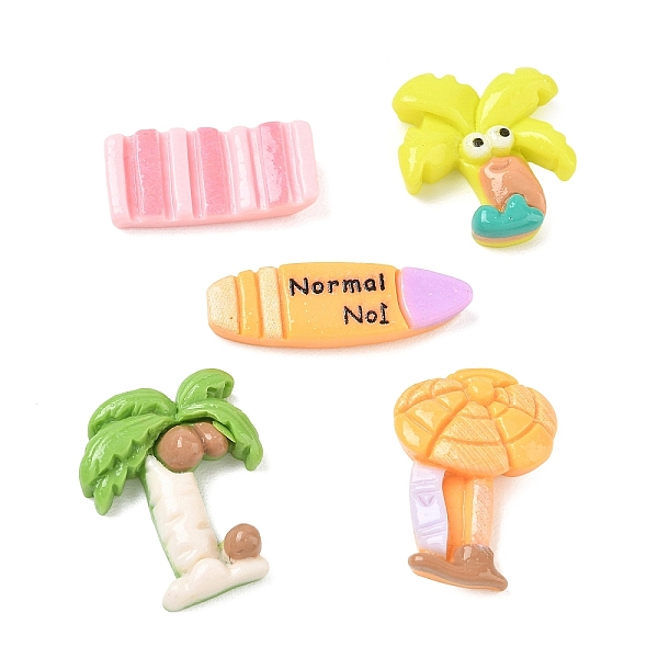 夏のトロピカルテーマの不透明樹脂カボション