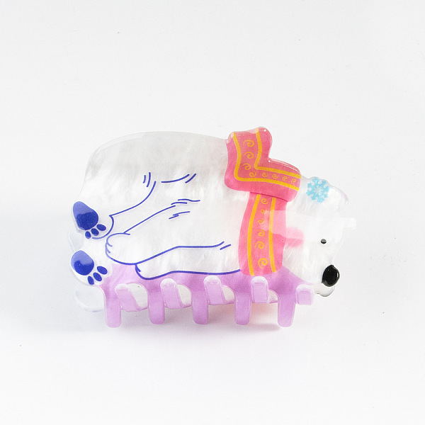 

PandaHall Cartoon PVC Claw Hair Clips, DIY Hair Accessories, Bear, 50x92x42mm PVC Bear White