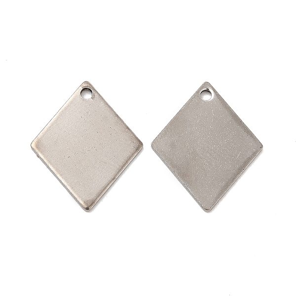 

PandaHall 201 Stainless Steel Pendants, Rhombus Charm, Stainless Steel Color, 16x13x0.5mm, Hole: 1.2mm 201 Stainless Steel Rhombus