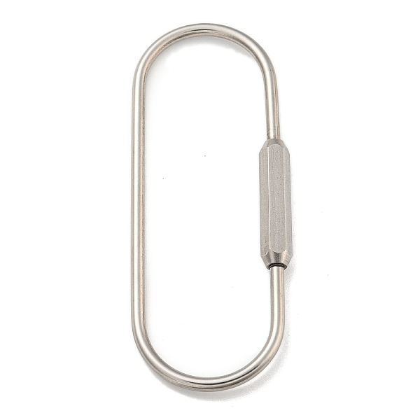 

PandaHall 304 Stainless Steel Screw Carabiner Lock Charms, for Necklaces Making, Oval, 88x32x3mm 304 Stainless Steel Oval
