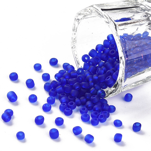 

PandaHall 8/0 Glass Seed Beads, Frosted Colors, Round, Round Hole, Blue, 8/0, 3mm, Hole: 1mm, about 1111pcs/50g, 50g/bag, 18bags/2pounds...