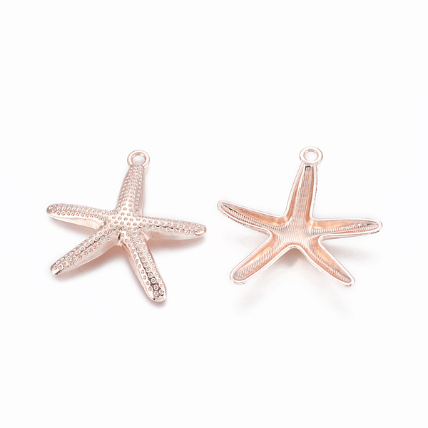 

PandaHall Alloy Pendants, Starfish/Sea Stars, Rose Gold, 52.5x49x5.5mm, Hole: 4mm Alloy Starfish