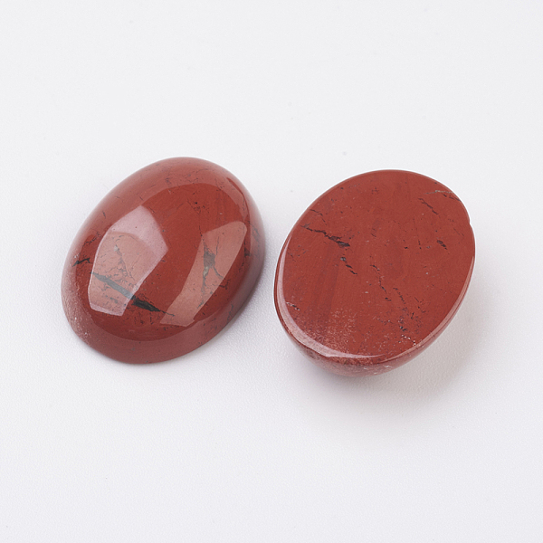 

PandaHall Natural Red Jasper Flat Back Cabochons, Oval, 25x18x7~7.5mm Red Jasper Oval